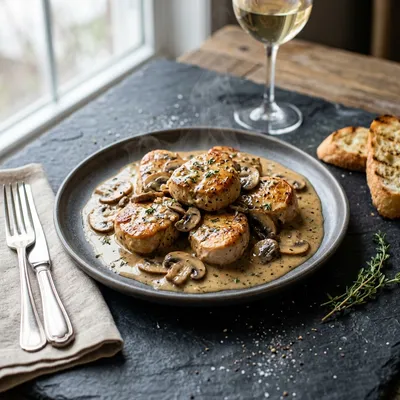 Skillet Chicken and Mushroom Sauce - High-Protein Meal
