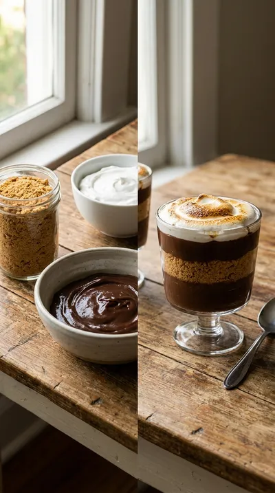No Bake Smores Pudding Cups - ready to serve