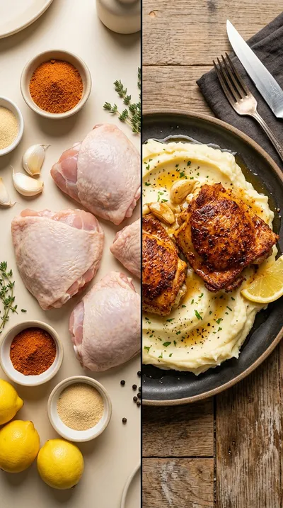 Old Bay Chicken Thighs - ready to serve