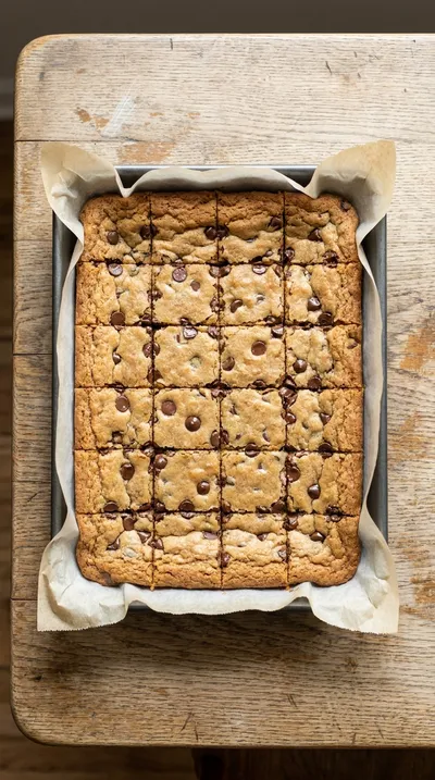 Chewy Chocolate Chip Cookie Bars - cooking process