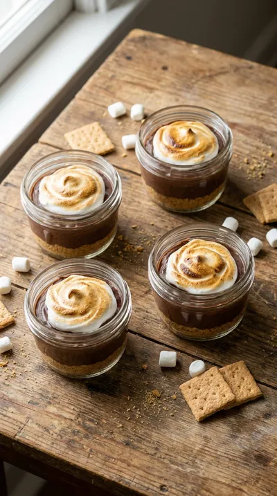 No Bake S'mores Pudding Cups - cooking process