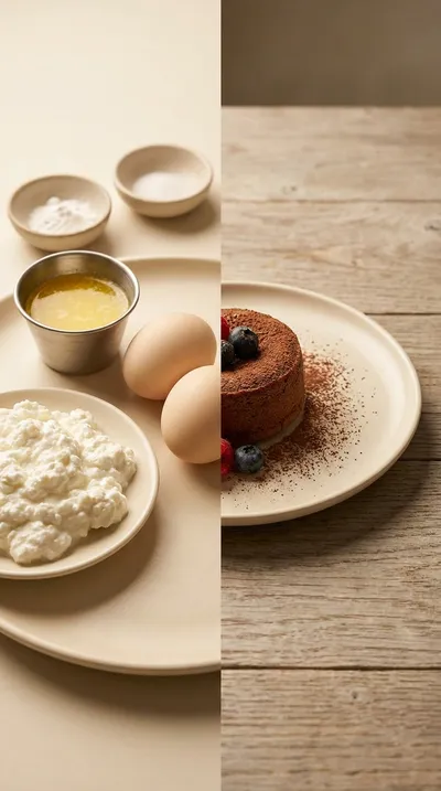 Cottage Cheese Lava Cake with Chocolate Protein - ready to serve