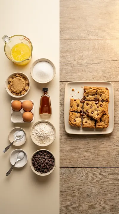 Chewy Chocolate Chip Cookie Bars - ready to serve